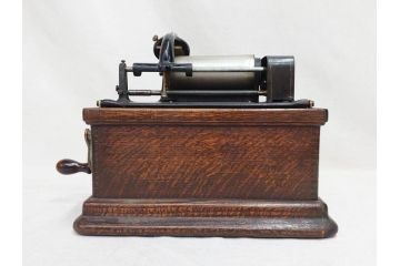 ジャンク品　エジソン　EDISON FIRESIDE PHONOGRAPH　MODEL A　フォノグラフ　蓄音機(ホーン付き、ケース付き、蝋管再生機、MODEL-H 4 MINUTE、トーマス・アルバ・エジソン)(R-076318)