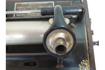 ジャンク品　エジソン　EDISON FIRESIDE PHONOGRAPH　MODEL A　フォノグラフ　蓄音機(ホーン付き、ケース付き、蝋管再生機、MODEL-H 4 MINUTE、トーマス・アルバ・エジソン)(R-076318)