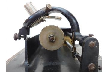 ジャンク品　エジソン　EDISON FIRESIDE PHONOGRAPH　MODEL A　フォノグラフ　蓄音機(ホーン付き、ケース付き、蝋管再生機、MODEL-H 4 MINUTE、トーマス・アルバ・エジソン)(R-076318)