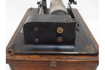 ジャンク品　エジソン　EDISON FIRESIDE PHONOGRAPH　MODEL A　フォノグラフ　蓄音機(ホーン付き、ケース付き、蝋管再生機、MODEL-H 4 MINUTE、トーマス・アルバ・エジソン)(R-076318)