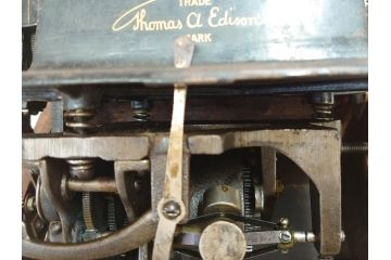 ジャンク品　エジソン　EDISON FIRESIDE PHONOGRAPH　MODEL A　フォノグラフ　蓄音機(ホーン付き、ケース付き、蝋管再生機、MODEL-H 4 MINUTE、トーマス・アルバ・エジソン)(R-076318)