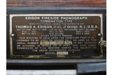 ジャンク品　エジソン　EDISON FIRESIDE PHONOGRAPH　MODEL A　フォノグラフ　蓄音機(ホーン付き、ケース付き、蝋管再生機、MODEL-H 4 MINUTE、トーマス・アルバ・エジソン)(R-076318)