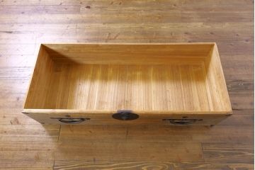 和製アンティーク　特注!!　上手物!!　明治〜大正　時代を感じさせない上質な造り込みの総桐二本松箪笥(時代箪笥、重ね箪笥、衣装タンス、和箪笥、収納箪笥、引き出し)(R-076320)