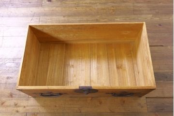 和製アンティーク　特注!!　上手物!!　明治〜大正　時代を感じさせない上質な造り込みの総桐二本松箪笥(時代箪笥、重ね箪笥、衣装タンス、和箪笥、収納箪笥、引き出し)(R-076320)