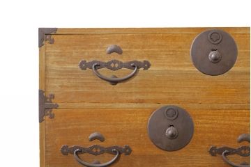 和製アンティーク　特注!!　上手物!!　明治〜大正　時代を感じさせない上質な造り込みの総桐二本松箪笥(時代箪笥、重ね箪笥、衣装タンス、和箪笥、収納箪笥、引き出し)(R-076320)