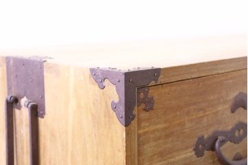 和製アンティーク　特注!!　上手物!!　明治〜大正　時代を感じさせない上質な造り込みの総桐二本松箪笥(時代箪笥、重ね箪笥、衣装タンス、和箪笥、収納箪笥、引き出し)(R-076320)
