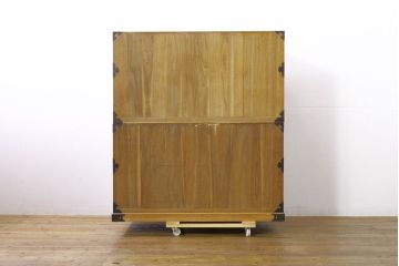 和製アンティーク　特注!!　上手物!!　明治〜大正　時代を感じさせない上質な造り込みの総桐二本松箪笥(時代箪笥、重ね箪笥、衣装タンス、和箪笥、収納箪笥、引き出し)(R-076320)