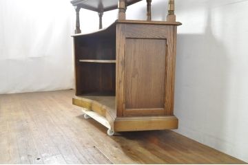 イギリスビンテージ　Old Charm(オールドチャーム)　クラシカルな佇まいで大人な雰囲気を演出するバーカウンター(カウンターテーブル、キッチンカウンター、収納棚、ヴィンテージ、英国)(R-076325)