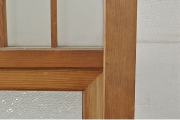 アンティーク建具　レトロな空間を演出する格子入りガラス戸2枚セット(引き戸、格子戸、ガラス帯戸)(R-076326)