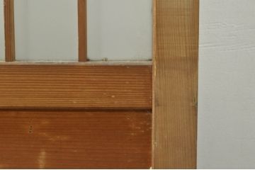 アンティーク建具　レトロな空間を演出する格子入りガラス戸2枚セット(引き戸、格子戸、ガラス帯戸)(R-076326)