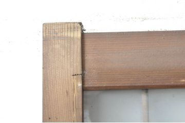 アンティーク建具　レトロな空間を演出する格子入りガラス戸2枚セット(引き戸、格子戸、ガラス帯戸)(R-076326)