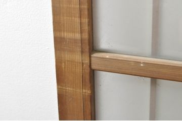 アンティーク建具　レトロな空間を演出する格子入りガラス戸2枚セット(引き戸、格子戸、ガラス帯戸)(R-076326)