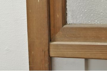 アンティーク建具　レトロな空間を演出する格子入りガラス戸2枚セット(引き戸、格子戸、ガラス帯戸)(R-076326)