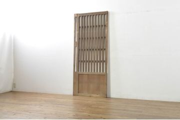 アンティーク建具　和モダンな空間づくりにおすすめの荒格子戸1枚(引き戸、格子戸)(R-076327)