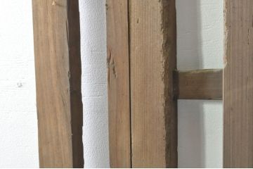 アンティーク建具　和モダンな空間づくりにおすすめの荒格子戸1枚(引き戸、格子戸)(R-076327)