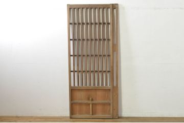 アンティーク建具　和モダンな空間づくりにおすすめの荒格子戸1枚(引き戸、格子戸)(R-076327)