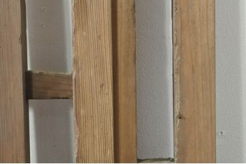 アンティーク建具　和モダンな空間づくりにおすすめの荒格子戸1枚(引き戸、格子戸)(R-076327)