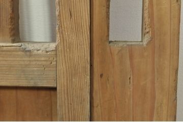 アンティーク建具　和モダンな空間づくりにおすすめの荒格子戸1枚(引き戸、格子戸)(R-076327)