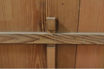 アンティーク建具　和モダンな空間づくりにおすすめの荒格子戸1枚(引き戸、格子戸)(R-076327)