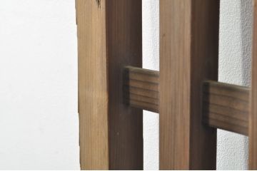アンティーク建具　和モダンな空間づくりにおすすめの荒格子戸1枚(引き戸、格子戸)(R-076328)