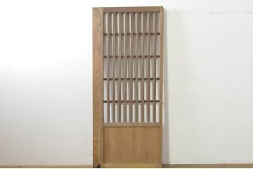 アンティーク建具　和モダンな空間づくりにおすすめの荒格子戸1枚(引き戸、格子戸)(R-076329)