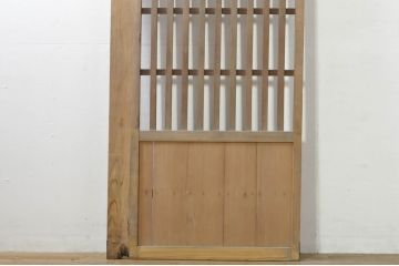アンティーク建具　和モダンな空間づくりにおすすめの荒格子戸1枚(引き戸、格子戸)(R-076329)