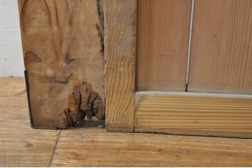 アンティーク建具　和モダンな空間づくりにおすすめの荒格子戸1枚(引き戸、格子戸)(R-076329)