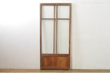アンティーク建具　レトロな空間作りにおすすめなモールガラス入りガラス戸(引き戸)(R-076330)