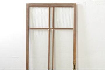 アンティーク建具　レトロな空間作りにおすすめなモールガラス入りガラス戸(引き戸)(R-076330)