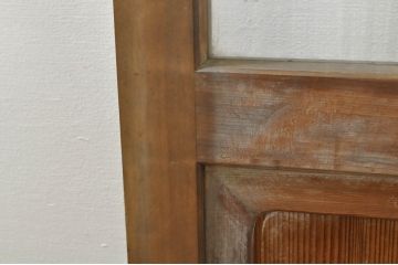 アンティーク建具　レトロな空間作りにおすすめなモールガラス入りガラス戸(引き戸)(R-076330)