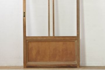 アンティーク建具　レトロな空間作りにおすすめなモールガラス入りガラス戸(引き戸)(R-076330)