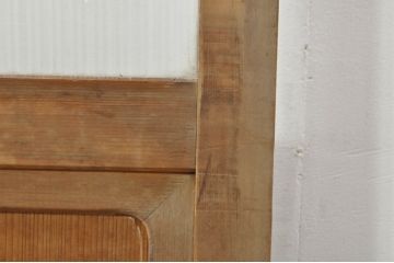 アンティーク建具　レトロな空間作りにおすすめなモールガラス入りガラス戸(引き戸)(R-076330)