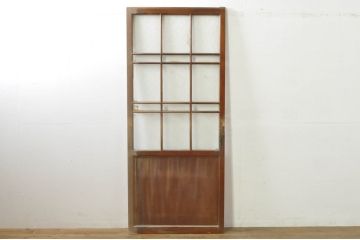 アンティーク建具　大正ロマンな雰囲気を盛り上げるガラス戸1枚(引き戸)(R-076331)