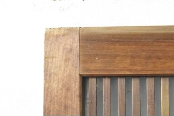 アンティーク建具　和の風情を感じられる裏ガラス入り格子戸2枚セット(引き戸、ガラス戸、ガラス帯戸)(R-076332)
