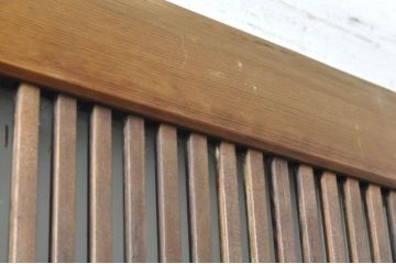 アンティーク建具　和の風情を感じられる裏ガラス入り格子戸2枚セット(引き戸、ガラス戸、ガラス帯戸)(R-076332)