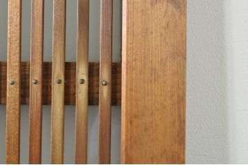アンティーク建具　和の風情を感じられる裏ガラス入り格子戸2枚セット(引き戸、ガラス戸、ガラス帯戸)(R-076332)