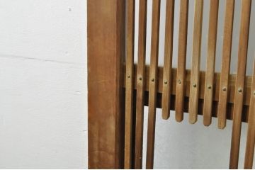 アンティーク建具　和の風情を感じられる裏ガラス入り格子戸2枚セット(引き戸、ガラス戸、ガラス帯戸)(R-076332)
