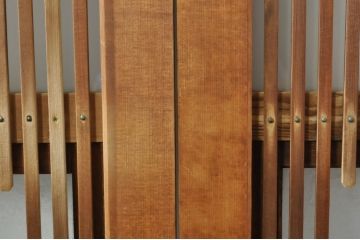 アンティーク建具　和の風情を感じられる裏ガラス入り格子戸2枚セット(引き戸、ガラス戸、ガラス帯戸)(R-076332)