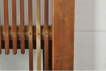 アンティーク建具　和の風情を感じられる裏ガラス入り格子戸2枚セット(引き戸、ガラス戸、ガラス帯戸)(R-076332)