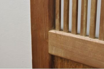 アンティーク建具　和の風情を感じられる裏ガラス入り格子戸2枚セット(引き戸、ガラス戸、ガラス帯戸)(R-076332)