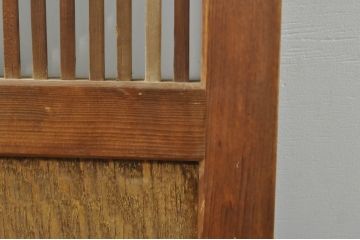 アンティーク建具　和の風情を感じられる裏ガラス入り格子戸2枚セット(引き戸、ガラス戸、ガラス帯戸)(R-076332)