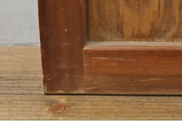 アンティーク建具　和の風情を感じられる裏ガラス入り格子戸2枚セット(引き戸、ガラス戸、ガラス帯戸)(R-076332)