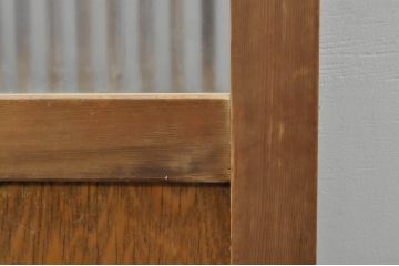 アンティーク建具　和の風情を感じられる裏ガラス入り格子戸2枚セット(引き戸、ガラス戸、ガラス帯戸)(R-076332)