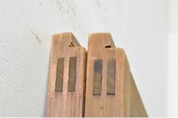アンティーク建具　和の風情を感じられる裏ガラス入り格子戸2枚セット(引き戸、ガラス戸、ガラス帯戸)(R-076332)