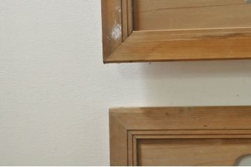 ビンテージ建具　松竹梅　和の空間を演出する彫刻欄間2枚セット(明り取り、明かり取り、ランマ、ヴィンテージ)(R-076333)