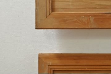 ビンテージ建具　松竹梅　和の空間を演出する彫刻欄間2枚セット(明り取り、明かり取り、ランマ、ヴィンテージ)(R-076333)
