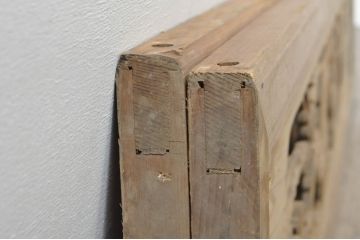 ビンテージ建具　松竹梅　和の空間を演出する彫刻欄間2枚セット(明り取り、明かり取り、ランマ、ヴィンテージ)(R-076333)