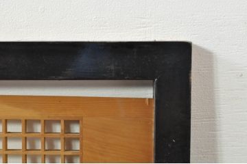 ビンテージ建具　松・鷲　彫刻と組子細工の組み合わせが美しい欄間2枚セット(明り取り、明かり取り、ランマ、ヴィンテージ)(R-076334)