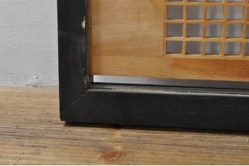 ビンテージ建具　松・鷲　彫刻と組子細工の組み合わせが美しい欄間2枚セット(明り取り、明かり取り、ランマ、ヴィンテージ)(R-076334)