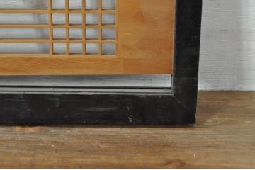 ビンテージ建具　松・鷲　彫刻と組子細工の組み合わせが美しい欄間2枚セット(明り取り、明かり取り、ランマ、ヴィンテージ)(R-076334)